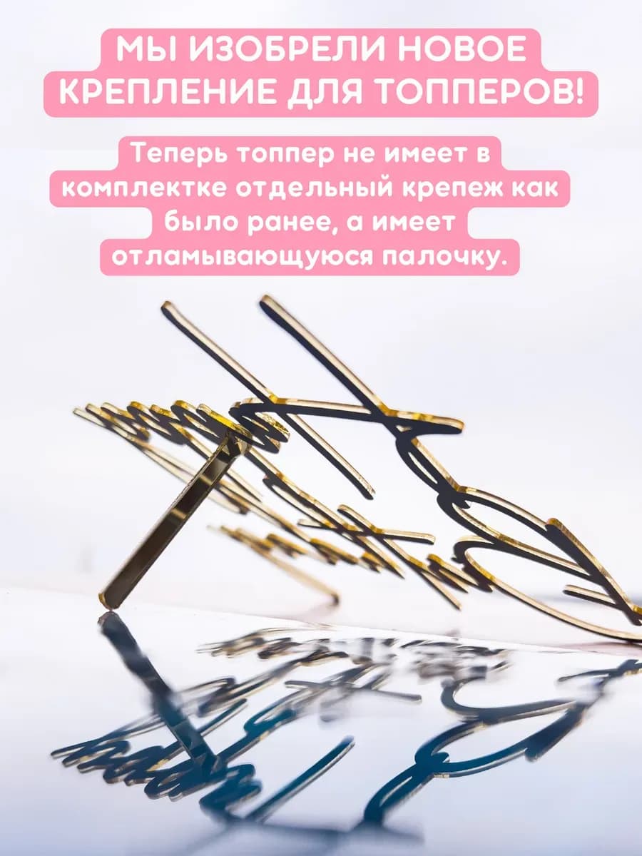 Набор свечей с топпером Happy Birthday