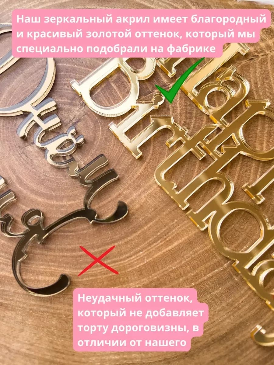 Топпер на торт С Днем Рождения