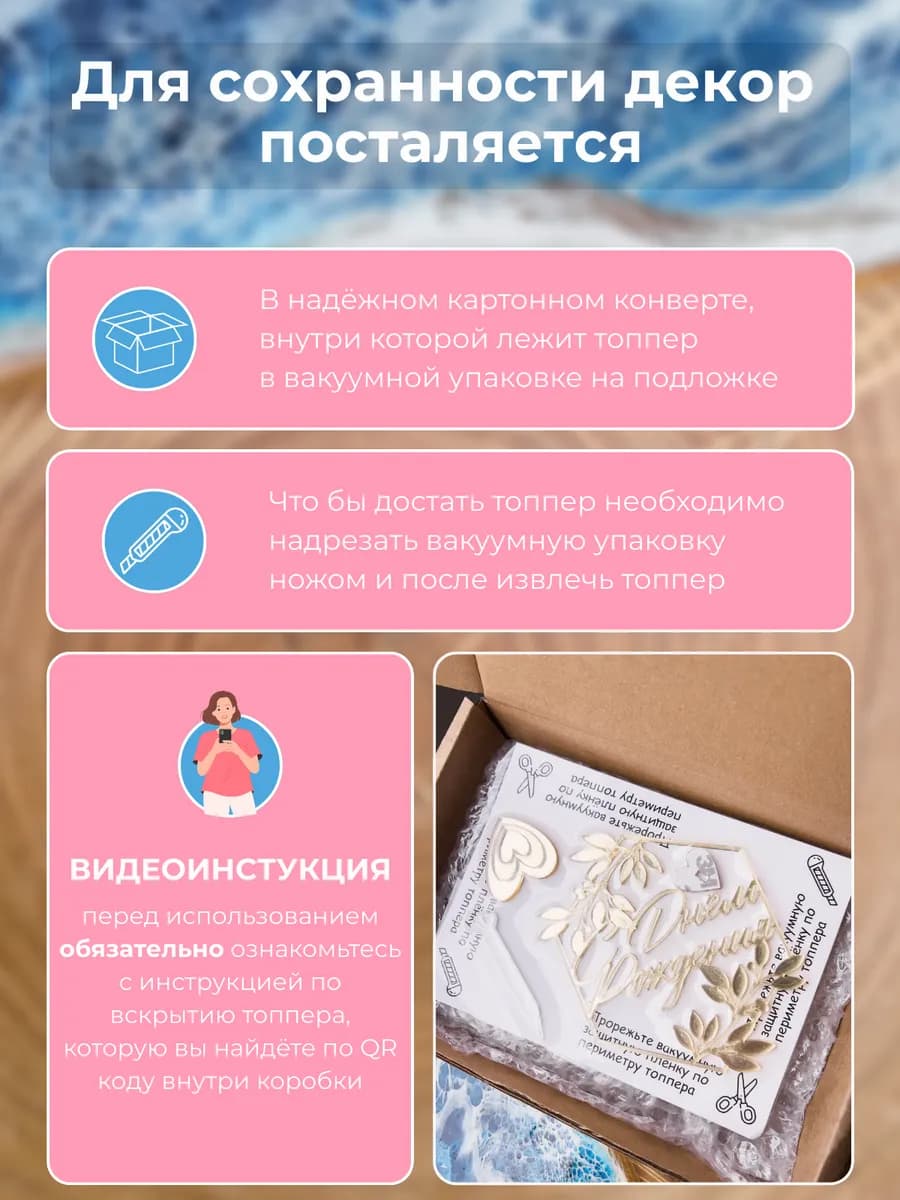 Топпер на торт С ДНЕМ РОЖДЕНИЯ