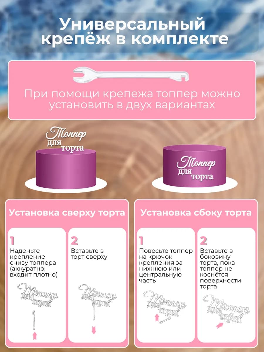 Топпер на торт для юбилея 60 лет