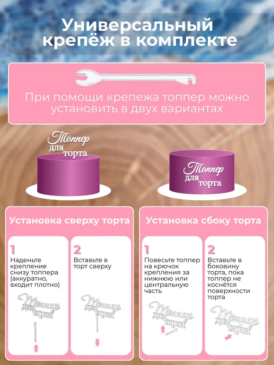 Топпер на торт Happy Birthday